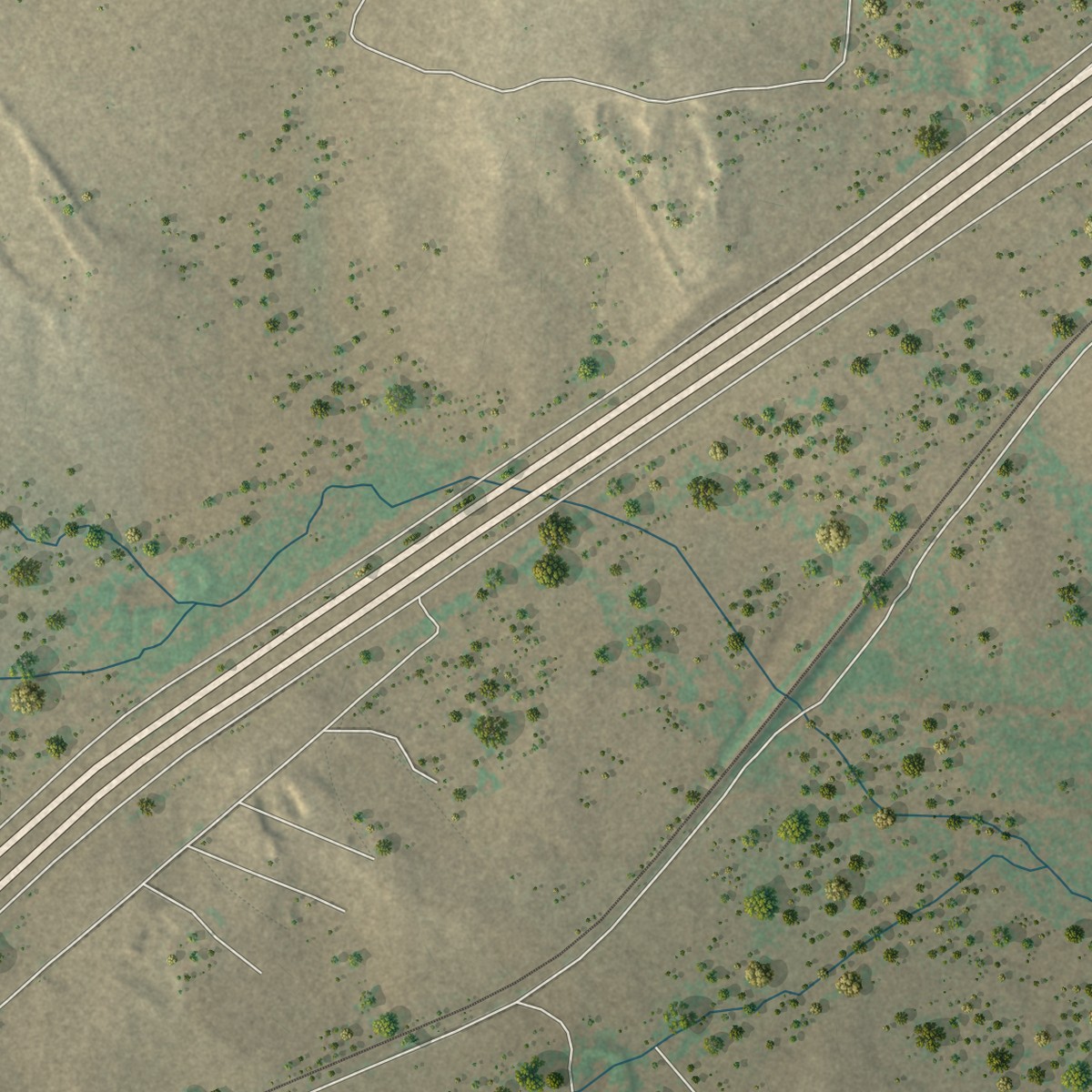 Second close-up of the map of Moore, Texas print showing more streets and buildings