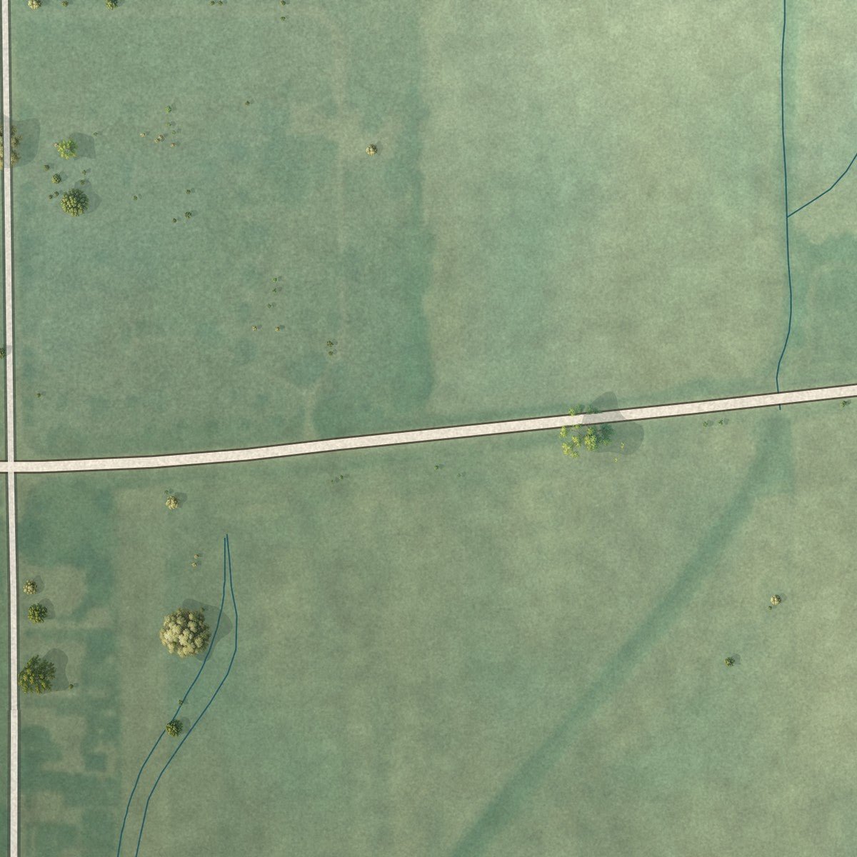 Second close-up of the map of Mooreland, Indiana print showing more streets and buildings
