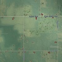 Second close-up of the map of Moorland, Michigan print showing more streets and buildings