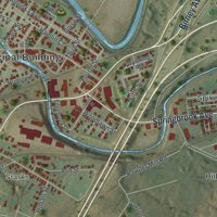 Second close-up of the map of Moosic, Pennsylvania print showing more streets and buildings