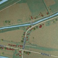 Second close-up of the map of Moreauville, Louisiana print showing more streets and buildings