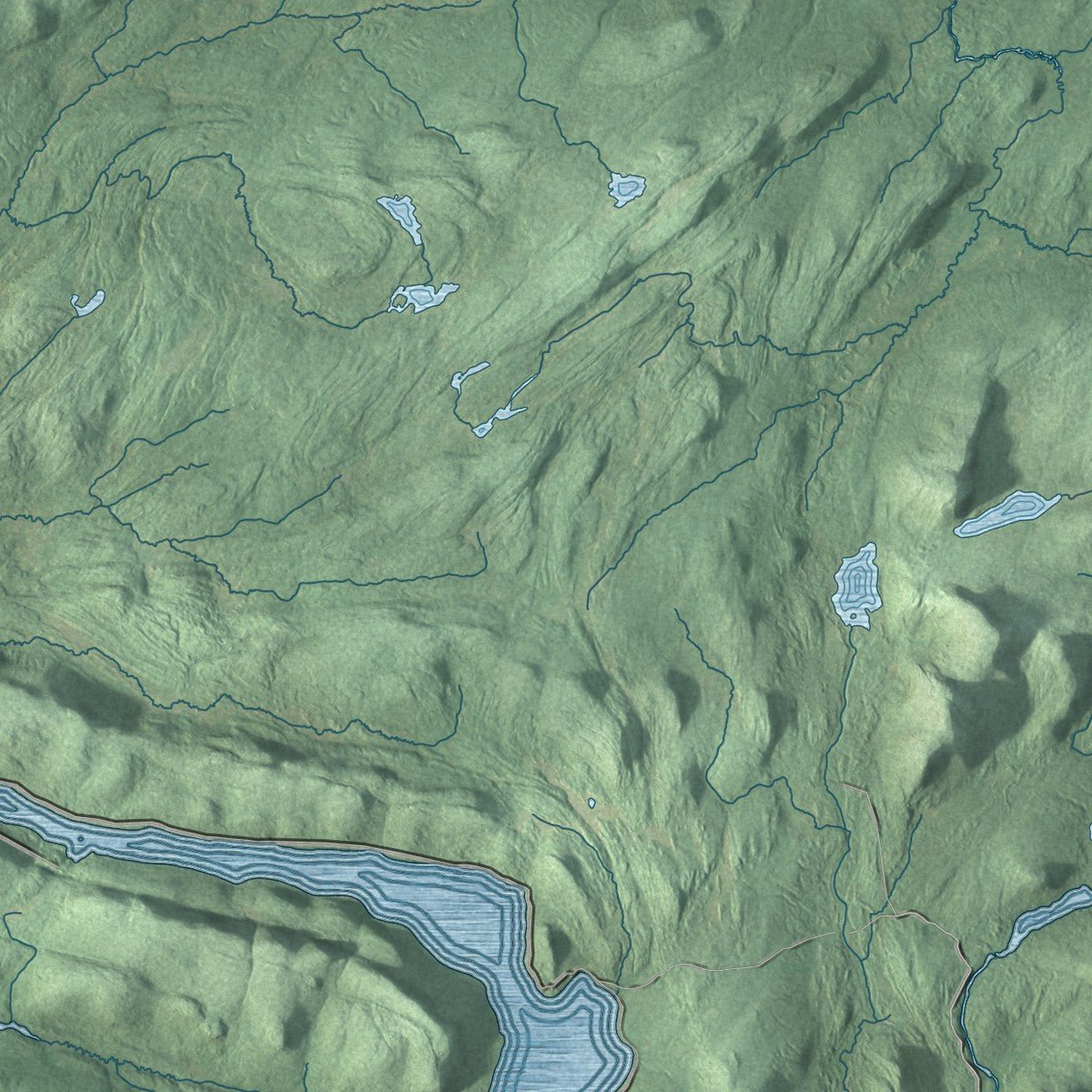 Second close-up of the map of Morehouse, New York print showing more streets and buildings