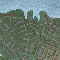 Second close-up of the map of Morgan's Point Resort, Texas print showing more streets and buildings