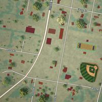 Second close-up of the map of Morgan, Texas print showing more streets and buildings