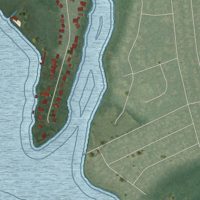 Second close-up of the map of Moriches, New York print showing more streets and buildings