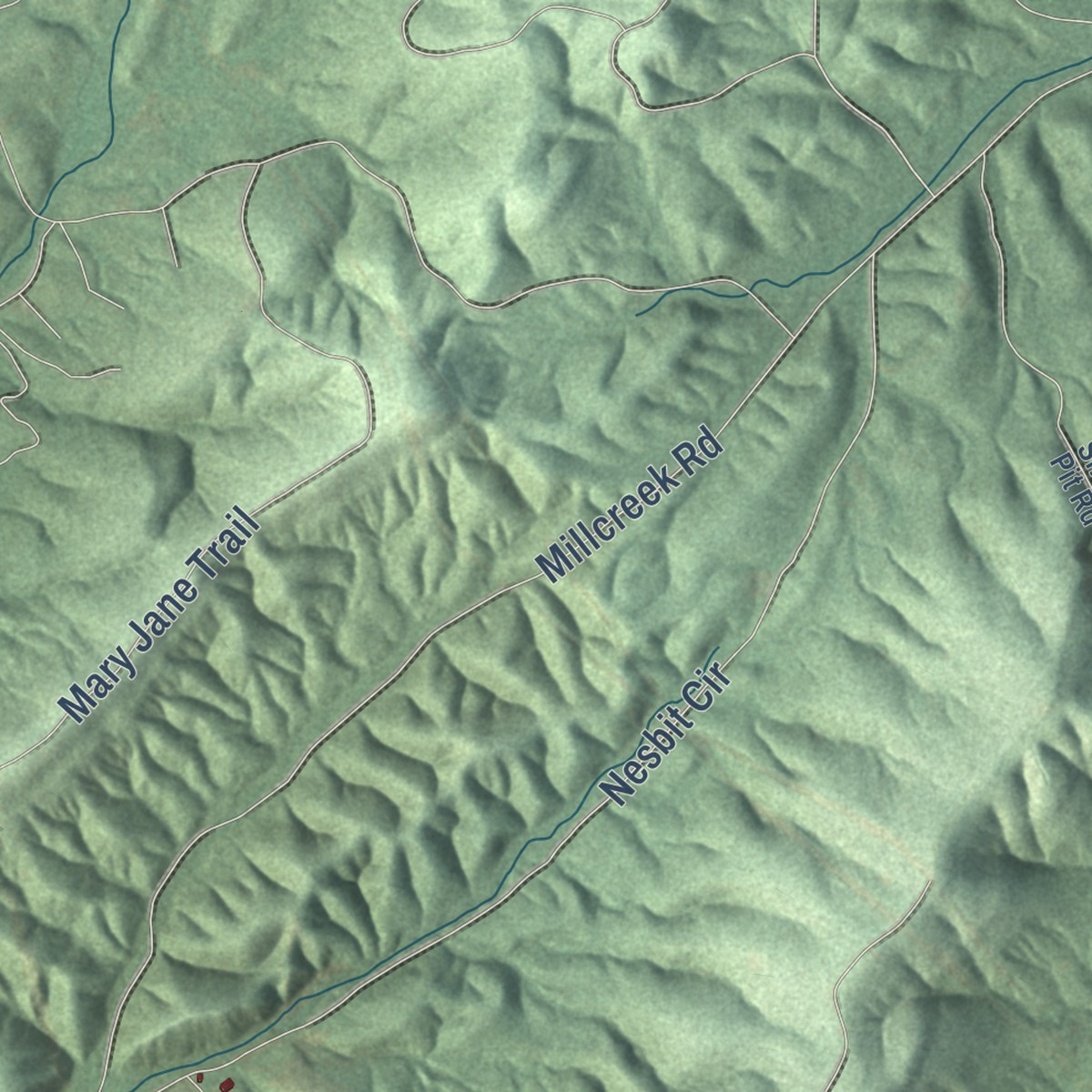 Second close-up of the map of Morning Star, Arkansas print showing more streets and buildings