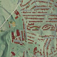Second close-up of the map of Morningside-Lenox Park, Georgia print showing more streets and buildings