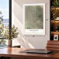 Morningside, New Mexico map, 18 x 24 inch print in a white frame in a home office