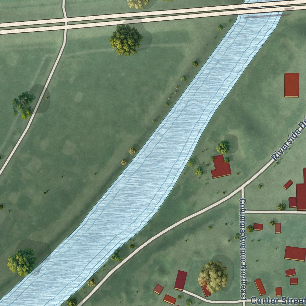 Second close-up of the map of Morningside, South Dakota print showing more streets and buildings