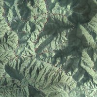 Second close-up of the map of Morovis, Puerto Rico print showing more streets and buildings
