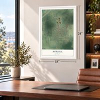 Morrice, Michigan map, 18 x 24 inch print in a white frame in a home office