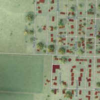 Second close-up of the map of Morrill, Nebraska print showing more streets and buildings