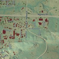 Second close-up of the map of Morrilton, Arkansas print showing more streets and buildings