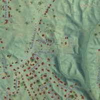 Second close-up of the map of Morris, Alabama print showing more streets and buildings