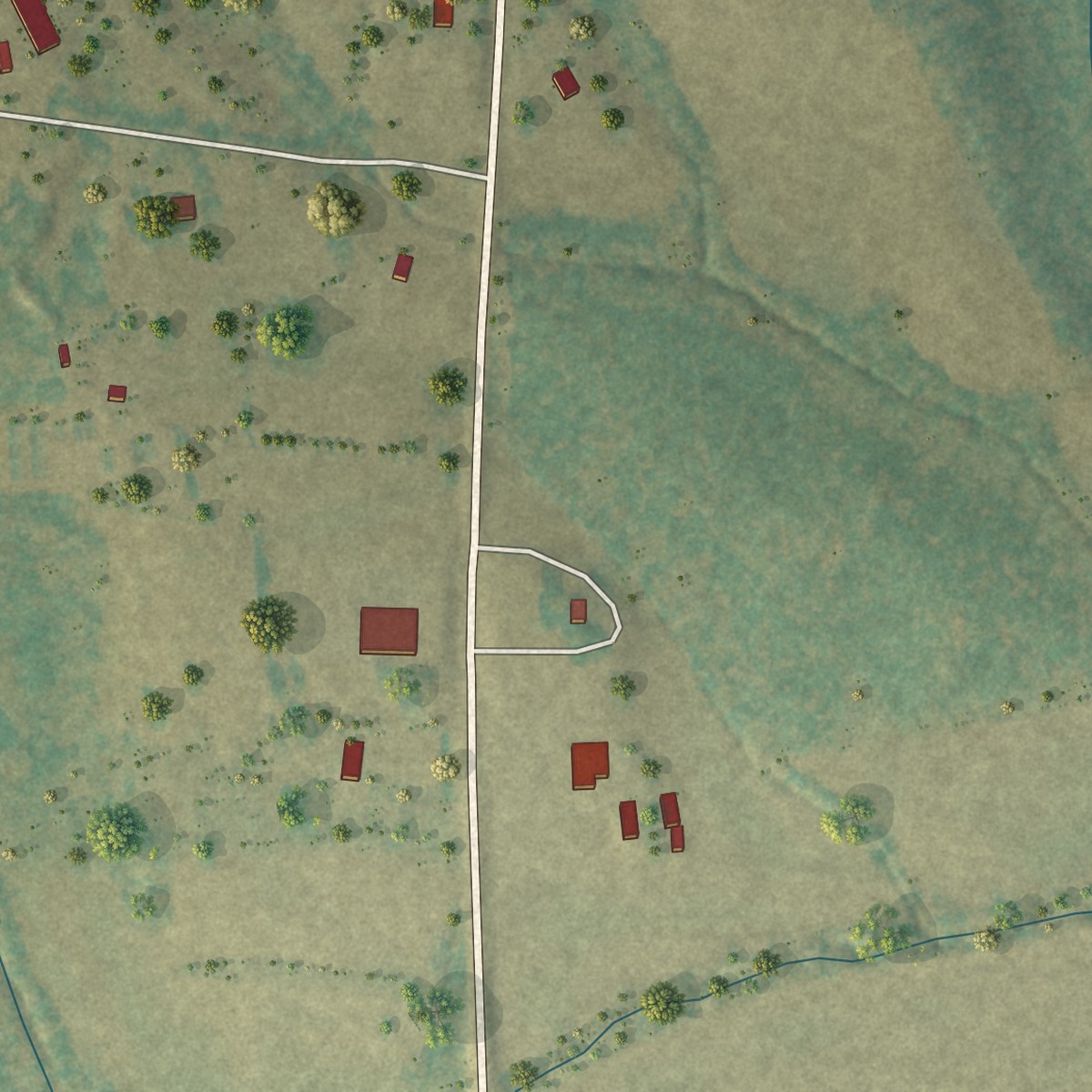 Second close-up of the map of Morris Chapel, Tennessee print showing more streets and buildings