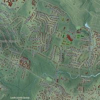 Second close-up of the map of Morris, New Jersey print showing more streets and buildings