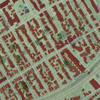 Second close-up of the map of Morris Park, New York print showing more streets and buildings