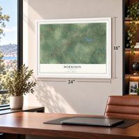Morrison, Tennessee map, 18 x 24 inch print in a white frame in a home office