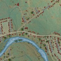 Second close-up of the map of Morrisonville, New York print showing more streets and buildings