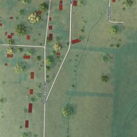 Second close-up of the map of Morrisville, Missouri print showing more streets and buildings