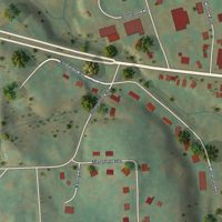 Second close-up of the map of Morrisville, New York print showing more streets and buildings
