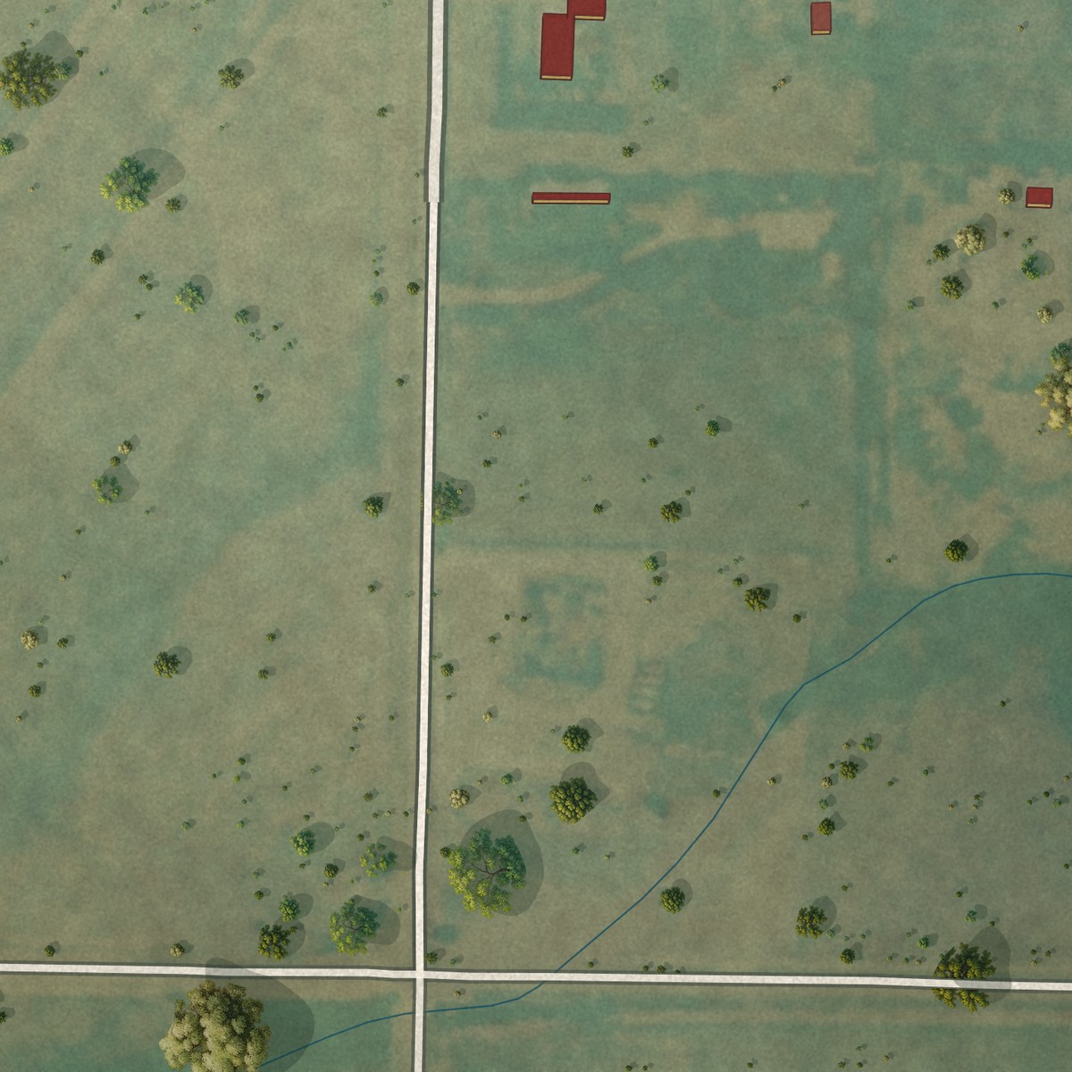 Second close-up of the map of Morse, Texas print showing more streets and buildings