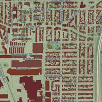 Second close-up of the map of Morton Grove, Illinois print showing more streets and buildings