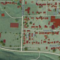 Second close-up of the map of Morton, Washington print showing more streets and buildings