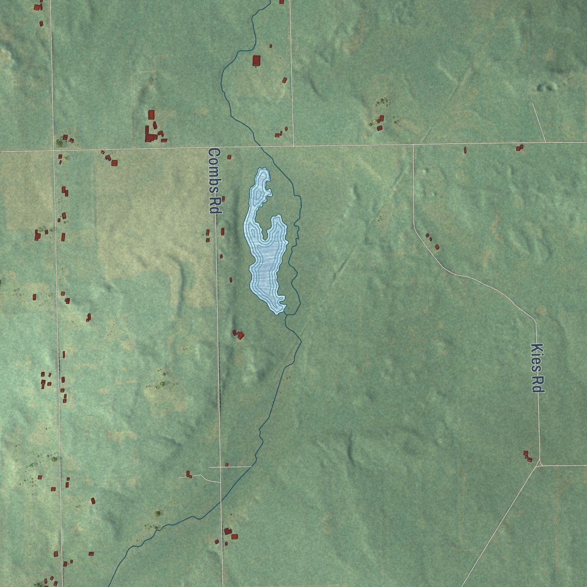Second close-up of the map of Moscow, Michigan print showing more streets and buildings
