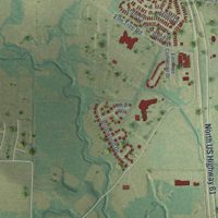 Second close-up of the map of Moscow Mills, Missouri print showing more streets and buildings