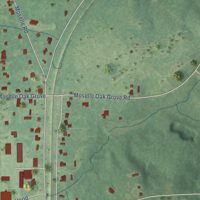 Second close-up of the map of Moselle, Mississippi print showing more streets and buildings