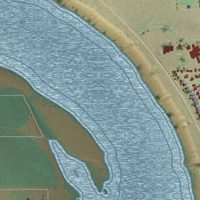 Second close-up of the map of Moses Lake North, Washington print showing more streets and buildings