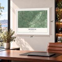 Mosheim, Tennessee map, 18 x 24 inch print in a white frame in a home office