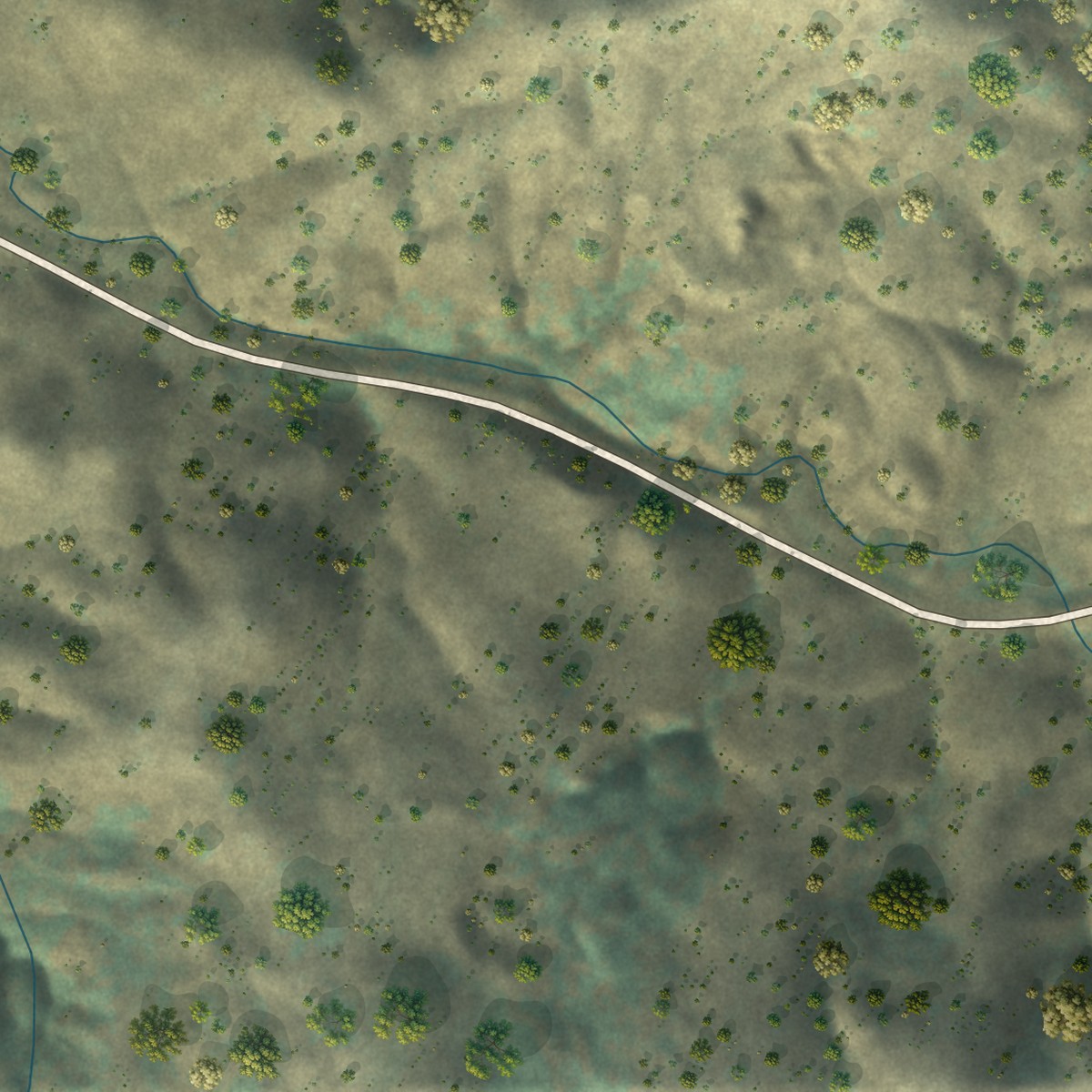 Second close-up of the map of Moskowite Corner, California print showing more streets and buildings