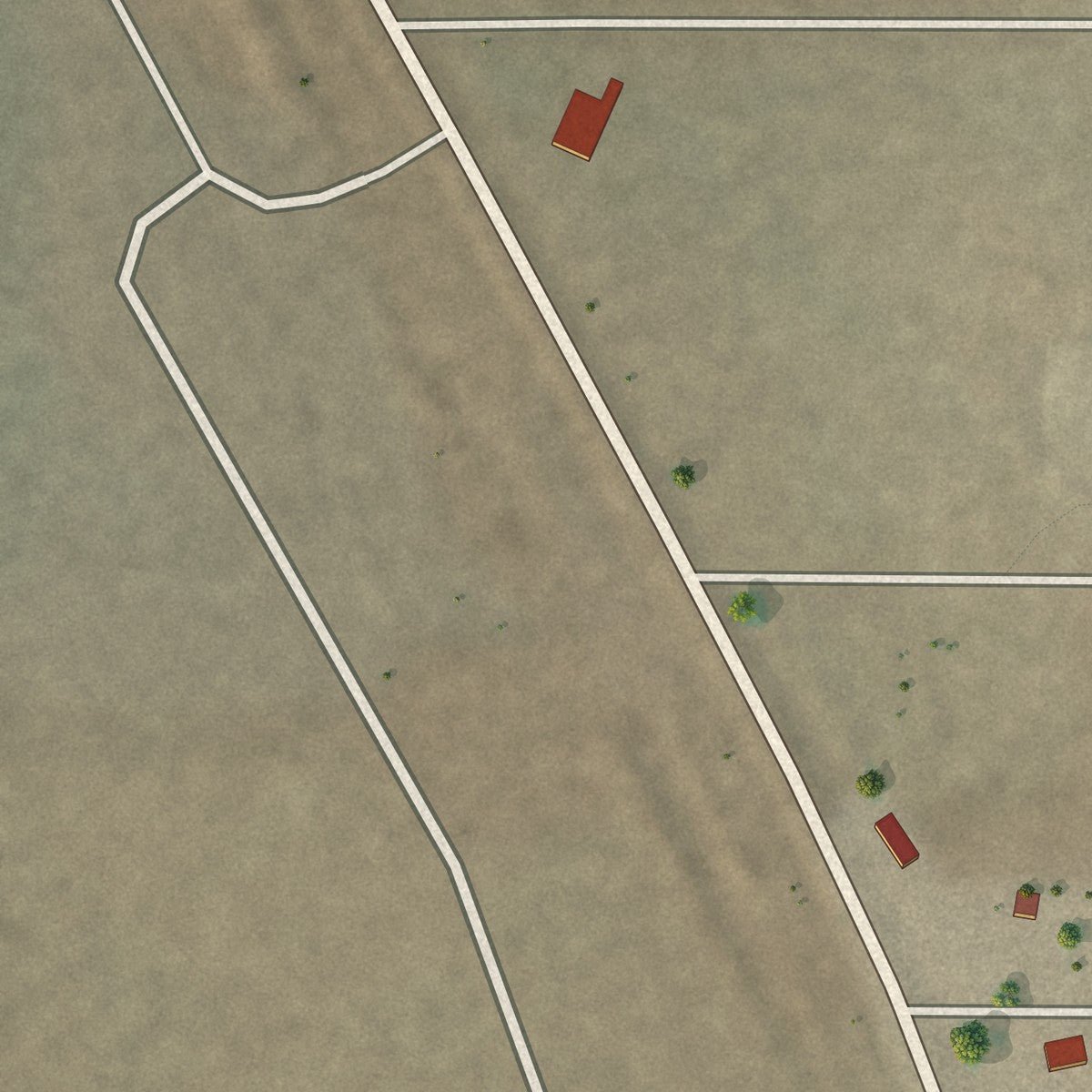 Second close-up of the map of Mosquero, New Mexico print showing more streets and buildings
