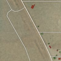 Second close-up of the map of Mosquero, New Mexico print showing more streets and buildings