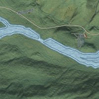 Second close-up of the map of Mosquito Lake, Alaska print showing more streets and buildings