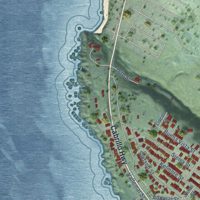Second close-up of the map of Moss Beach, California print showing more streets and buildings