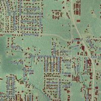 Second close-up of the map of Moss Bluff, Louisiana print showing more streets and buildings