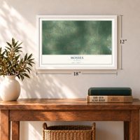 Mosses, Alabama map, 12 x 18 inch print in a white frame in an entryway