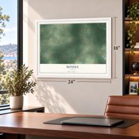 Mosses, Alabama map, 18 x 24 inch print in a white frame in a home office
