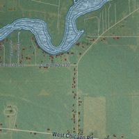 Second close-up of the map of Mottville, Michigan print showing more streets and buildings