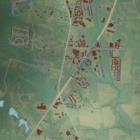 Second close-up of the map of Moultrie, Georgia print showing more streets and buildings