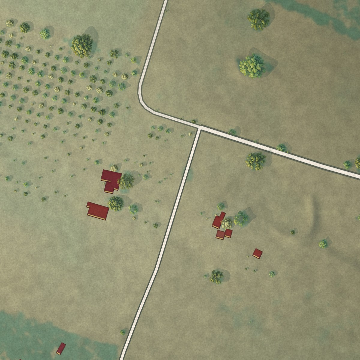 Second close-up of the map of Mound, Texas print showing more streets and buildings