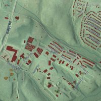 Second close-up of the map of Mount Airy, Maryland print showing more streets and buildings
