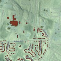Second close-up of the map of Mount Airy, Ohio print showing more streets and buildings