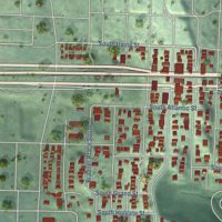 Second close-up of the map of Mount Baker, Washington print showing more streets and buildings