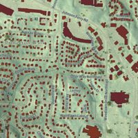 Second close-up of the map of Mount Bethel, Georgia print showing more streets and buildings
