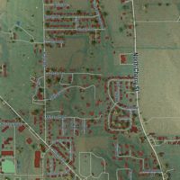 Second close-up of the map of Mount Carmel, Illinois print showing more streets and buildings