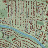 Second close-up of the map of Mount Clemens, Michigan print showing more streets and buildings